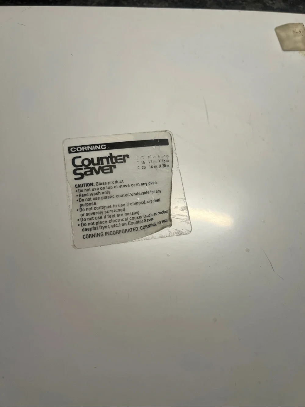 Vintage Corelle Counter Saver in Peach Floral. 11-3/4x10. Fair condition